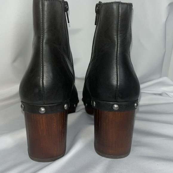 Lucky Brand Yasamin Leather Clog Studded Ankle Boot Sz 10M Black - Picture 8 of 9